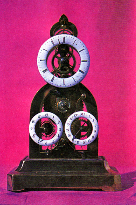 Часы «Скелет». Германия, конец XIX в. Латунь, эмаль
