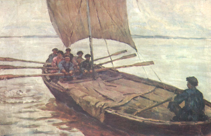 Гребцы. Этюд к картине «Степан Разин», масло, 1902 г.
