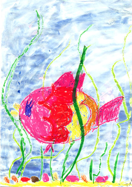 Золотая рыбка. Рисунок Полины Обуховой
