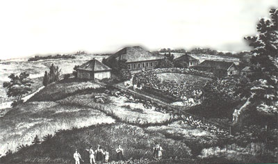 Сельцо Михайловскрое. Литография П. Александрова. 1837

