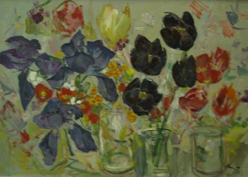 Натюрморт с черными тюльпанами. 2000
