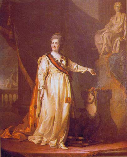Д.Г. Левицкий. 1735-1822. Портрет Екатерины II. Законодательницы в храме богини правосудия. 1783

