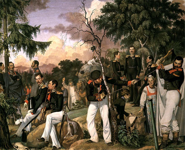 Бивуак лейб-гвардии Финляндского полка.  1843
