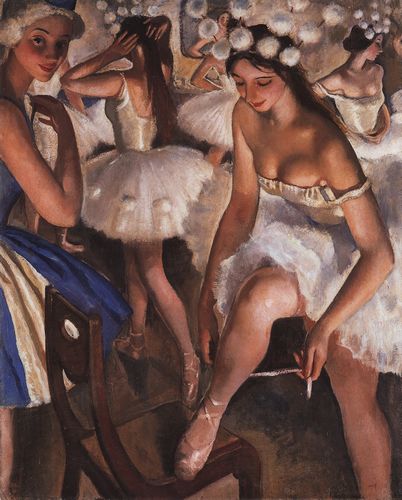 Балетная уборная. Снежинки. 1923. Балет П.И.Чайковского "Щелкунчик". Холст, масло. 105x85 см
