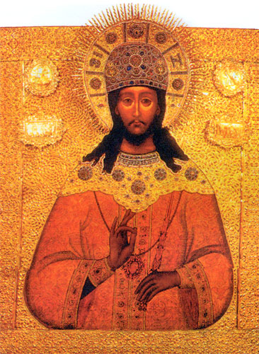 Икона «Царь царём» (Вседержитель) в окладе. Москва. Конец XVII в.
