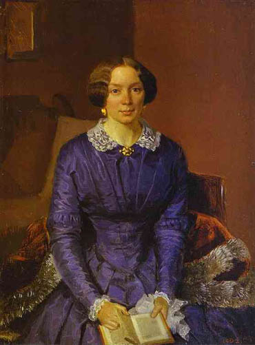 Портрет М.И. Крыловой, 1850-52, холст, наклеенный на картон, масло
